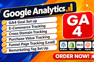 setup or fix ga4, GTM, conversion tracking, and ecommerce tracking