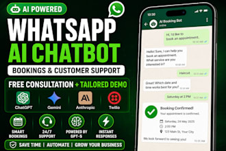 create whatsapp ai chatbot for bookings and customer support