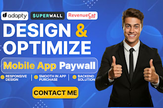design and optimize revenuecat, superwall and adapty paywalls