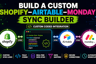 replace zapier with a custom coded shopify airtable monday sync builder