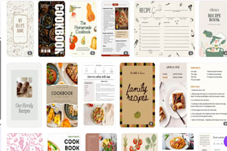 design professional canva cookbook recipe book and meal plan