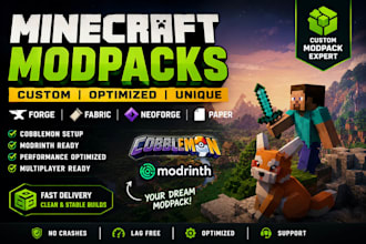 build, create modpack minecraft neoforge, forge, fabric, paper server cobblemon