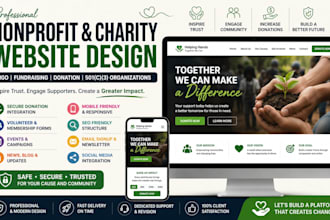 design nonprofit charity donation website, 501c3,  ngo fundraising website