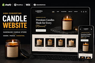 build shopify candle website candle store handmade candle ecommerce website