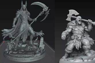 sculpt 3d tabletop model 3d action figure character in any 3d printable files