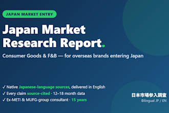 create a japan market entry research report for consumer goods or food brands