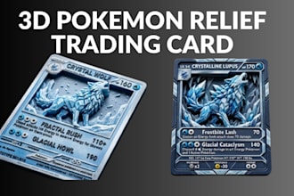 design 3d printable pokemon models and relief cards