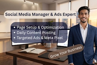 be your social media manager and facebook ads handler
