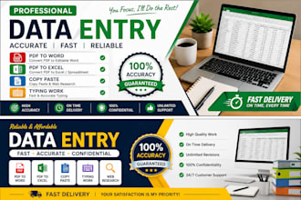 data entry specialist  PDF to word and excel