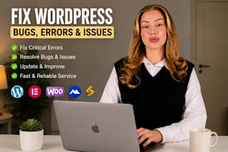 fix wordpress bug, errors and website issues and outdated website, fix critical