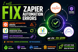 fix zapier automation errors, gohighlevel webhook sync