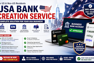 create business bank for all llc owners, USA llc registration, proof of address