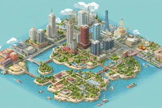 create a isometric map vector illustration