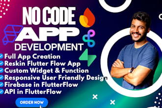 develop no code app, flutterflow mobile app development as flutterflow developer