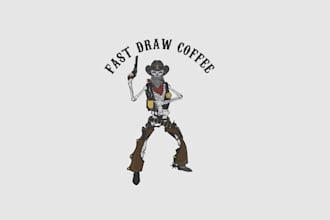 design fast draw coffee logo