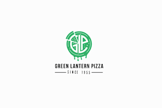 design green lantern pizza re brand logo