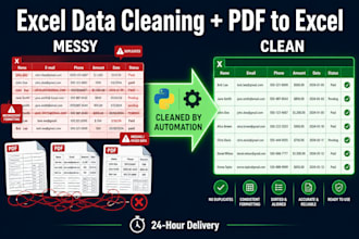 convert PDF to excel and clean messy data with python automation