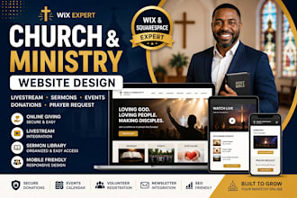 create wix church website for ministry livestream sermons and donations