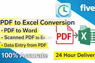 convert PDF to excel with fast delivery