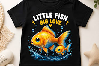 design cute kids fish t shirt