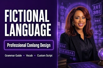 create a realistic fictional language and custom conlang for worldbuilding