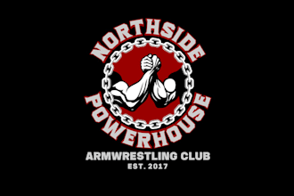 make arm wrestling club logo showcased worldwide