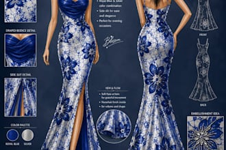 create professional fashion illustrations and clothing sketches