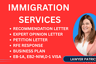 write a recommendation letter for eb1, eb2, o1 visas