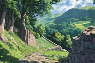 draw vtuber background in anime style