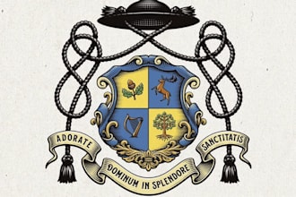 design vintage coat of arms logo for illustrations