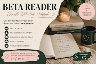 beta read your book and provide honest, detailed feedback