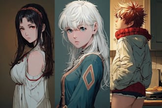 design your original anime oc character with detailed artwork