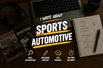 write sports and automotive blogs for you