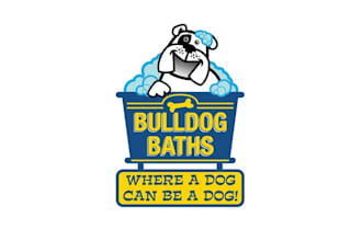 design vibrant bulldog baths business logo