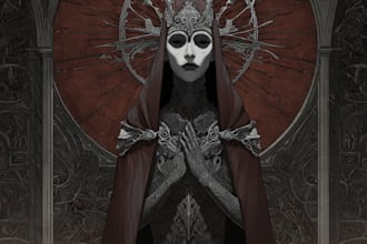 draw horror and gothic line art illustrations