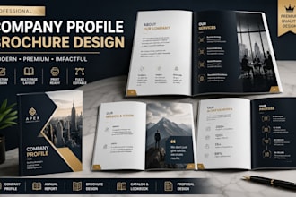 brochure design, trifold brochure design, brand guide, company profile, bi fold