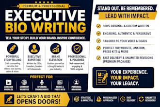 write executive bio, executive resume, professional resume