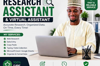 be your virtual asistant for data entry,google sheet,copy paste and web research