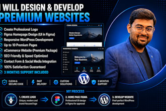 design figma UI, create logo and develop wordpress website