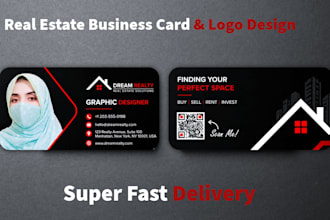create real estate card and construction business card in 10 hours