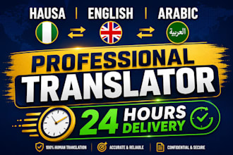 do hausa to english and arabic translation fast