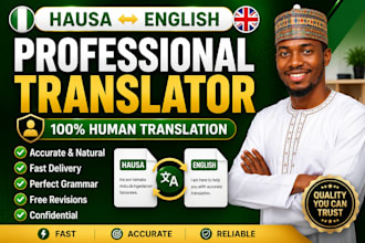 translate english to hausa and hausa to english manually