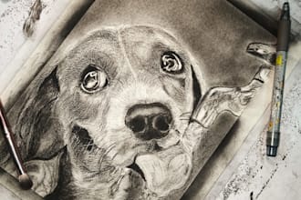 draw a realistic hand drawn pencil portrait from your photo