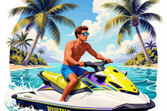 design high quality custom jet ski logo with unlimited revision