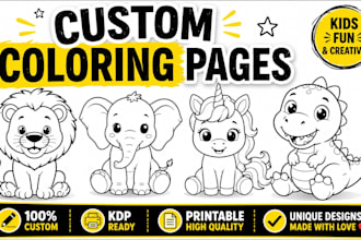 create custom kids coloring book pages for KDP and print