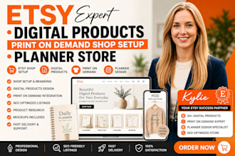 etsy digital products design etsy print on demand shop setup etsy planner store