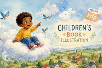 draw children book illustration and children storybook