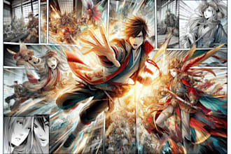 illustrate manga panels and comic book pages
