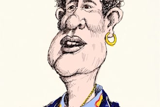 make a custom hobby caricature with a hand drawn portrait