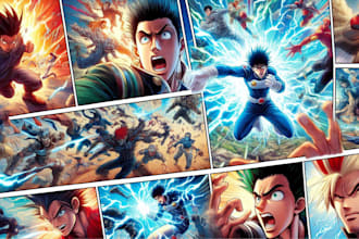 create engaging manga comic pages with backgrounds